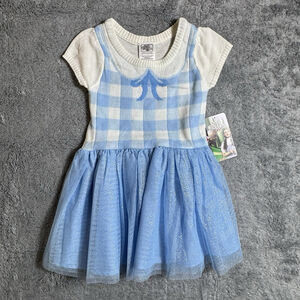 Wizard Of Oz Dorothy Girls Costume Halloween Tutu Dress Blue White Size 3T NWT